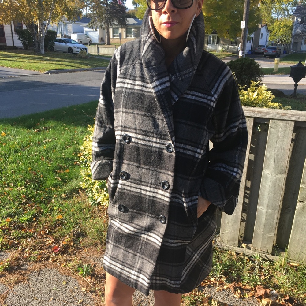 3/4 Length Plaid Coat